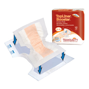 Tranquility® Top Liner® Contour Booster Pad 13-1/2 X 21-1/2 Inch Heavy Absorbency Super Absorbent Core One Size Fits Most (491366_BG)