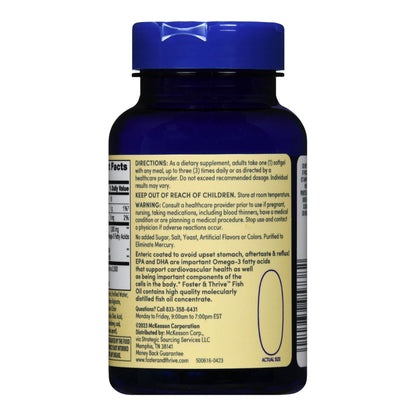Foster & Thrive™ Omega 3 Supplement Fish Oil 1,000 mg Strength Softgel 60 per Bottle (1238888_BT)
