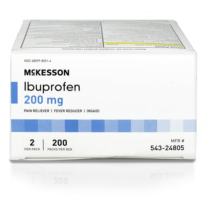 McKesson Pain Relief 200 mg Strength Ibuprofen Unit Dose Tablet 200 per Box (1111735_BX)