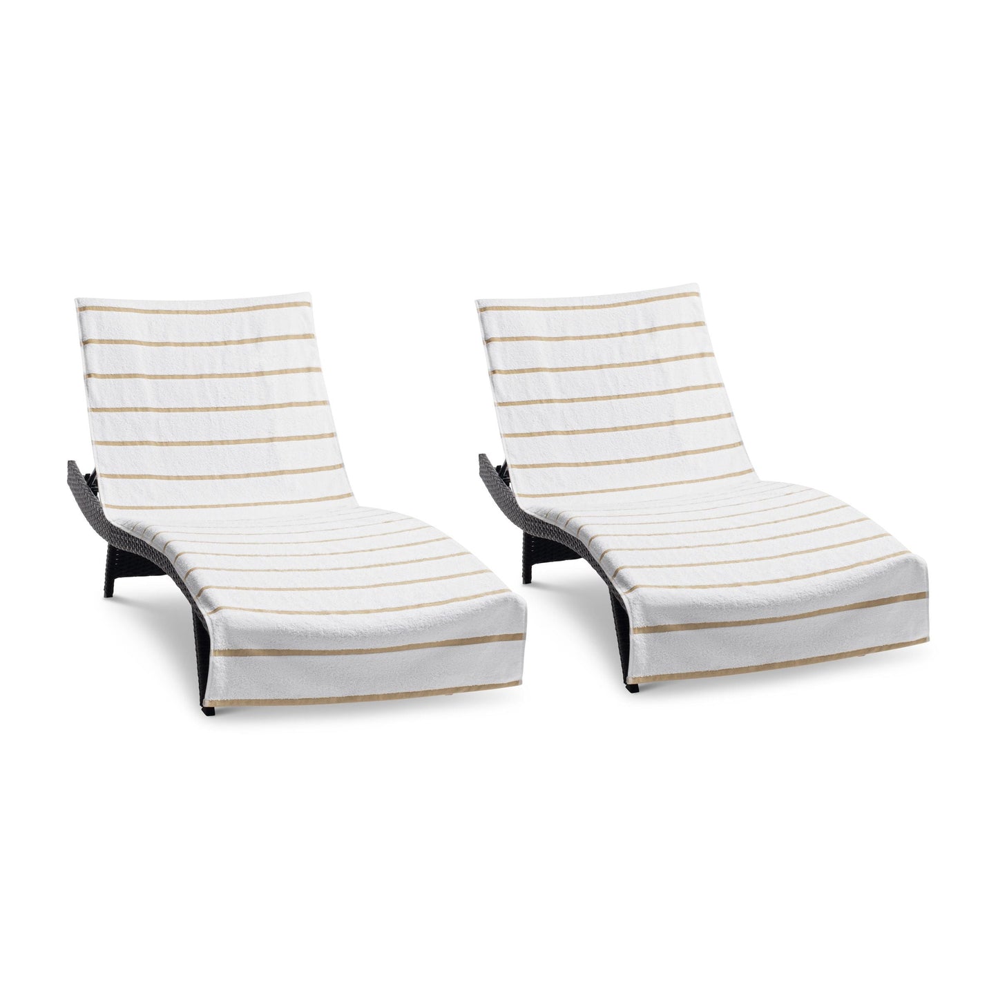 Arkwright Home Las Rayas Chaise Cover 30x85 Beige (2/Pack) (PNP-CC-HS3085BG-2PK)
