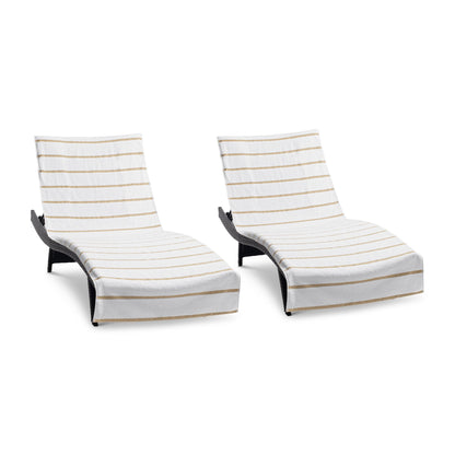 Arkwright Home Las Rayas Chaise Cover 30x85 Beige (2/Pack) (PNP-CC-HS3085BG-2PK)