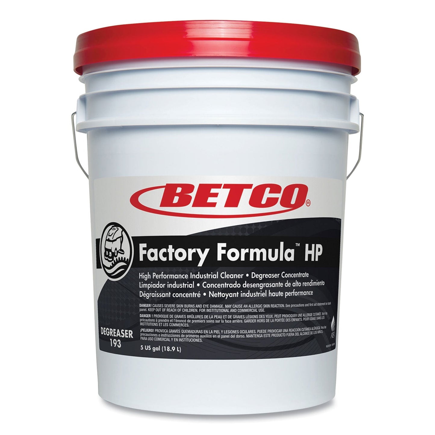 Betco Factory Formula HP Cleaner Degreaser, 5 gal Bucket (BET1930500)
