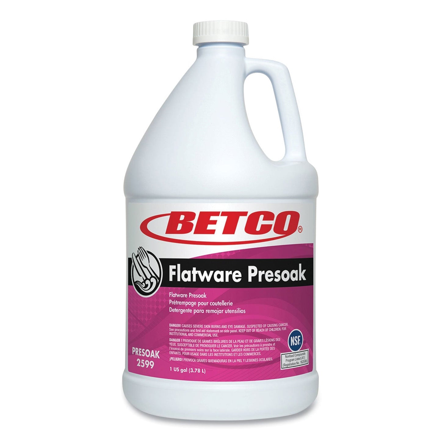 Betco Flatware Presoak, Characteristic Scent, 1 gal Bottle, 4/Carton (BET25990400)
