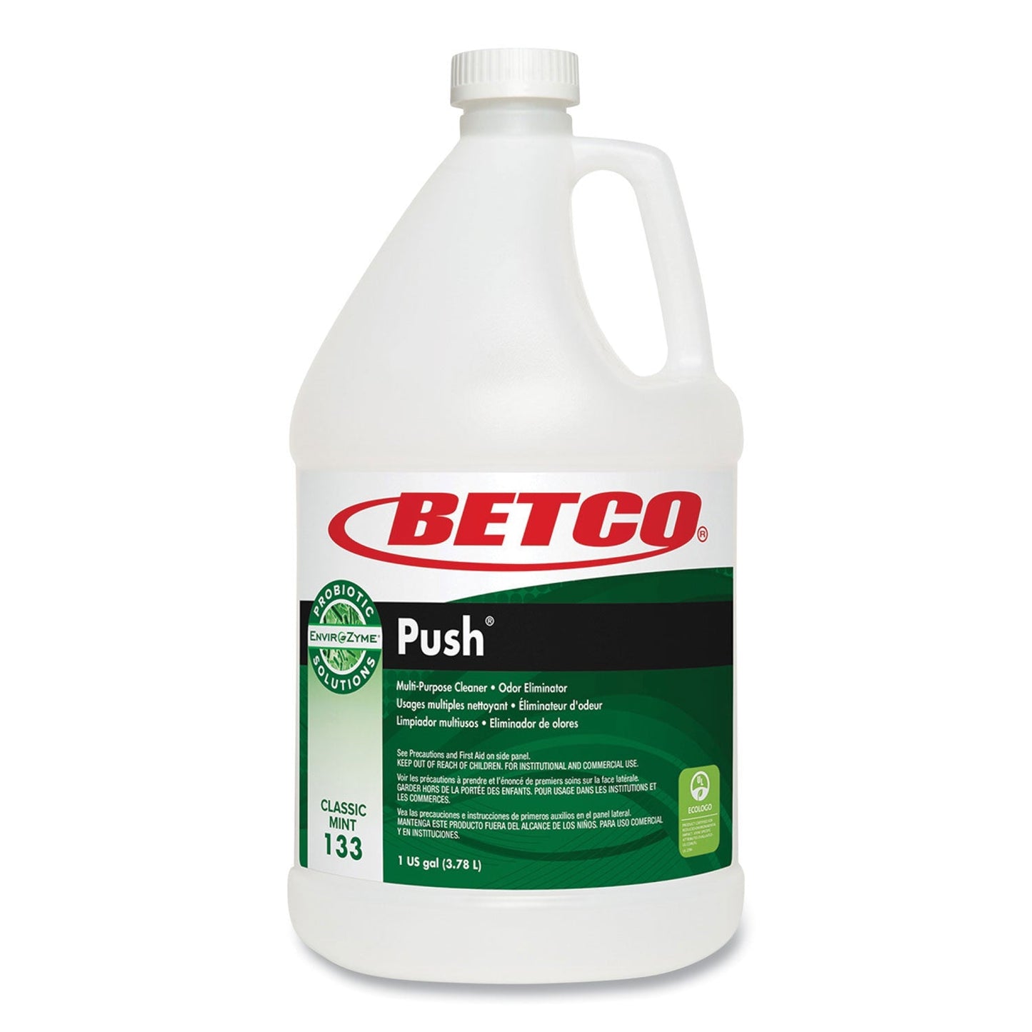 Betco Green Earth Push Enzyme Multipurpose Cleaner, Mint Scent, 1 gal Bottle, 4/Carton (BET1330400)