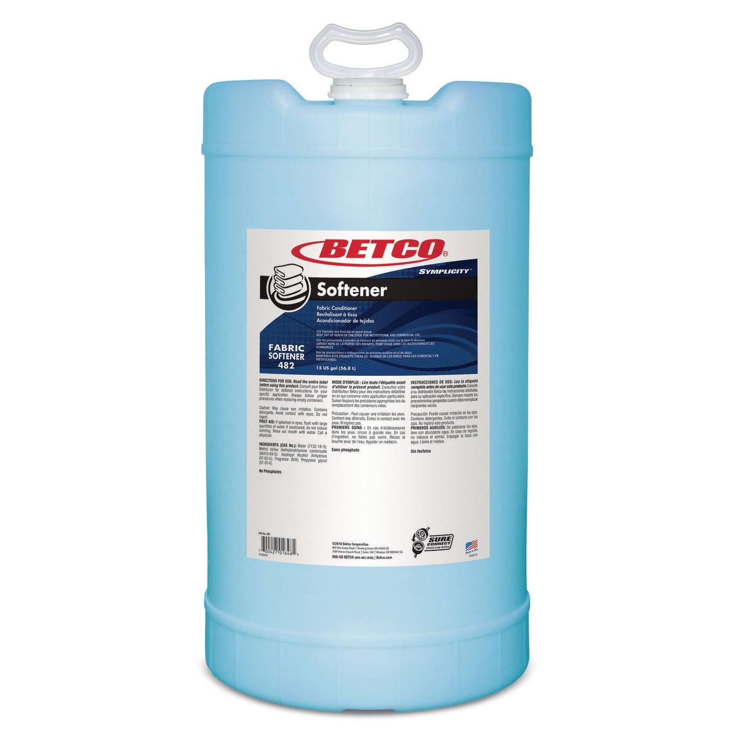 Betco Symplicity Fabric Softener, Springtime Fresh, 15 gal (BET4827700)