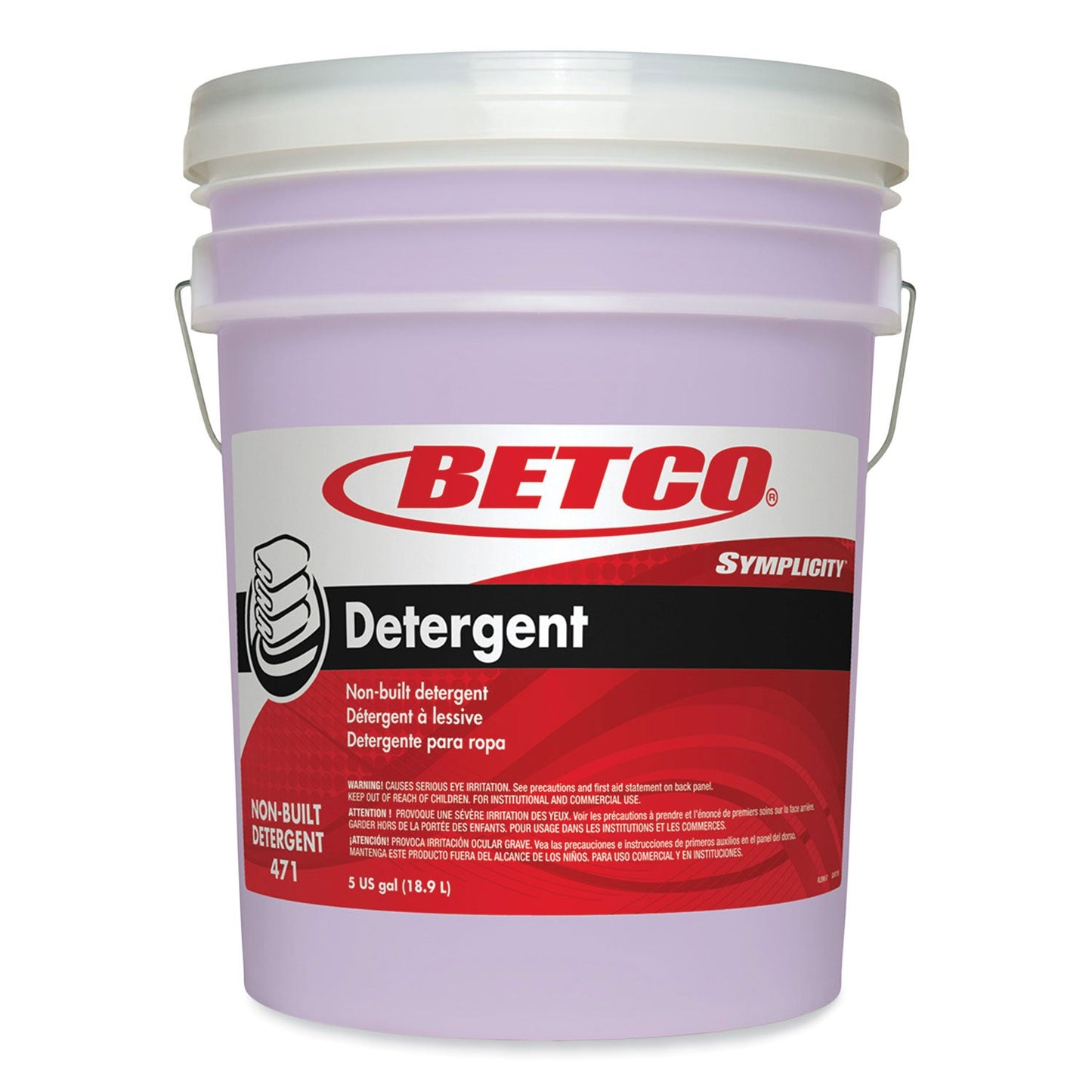 Betco Symplicity Laundry Detergent, Lavender Scent, 5 gal Pail (BET4717800)