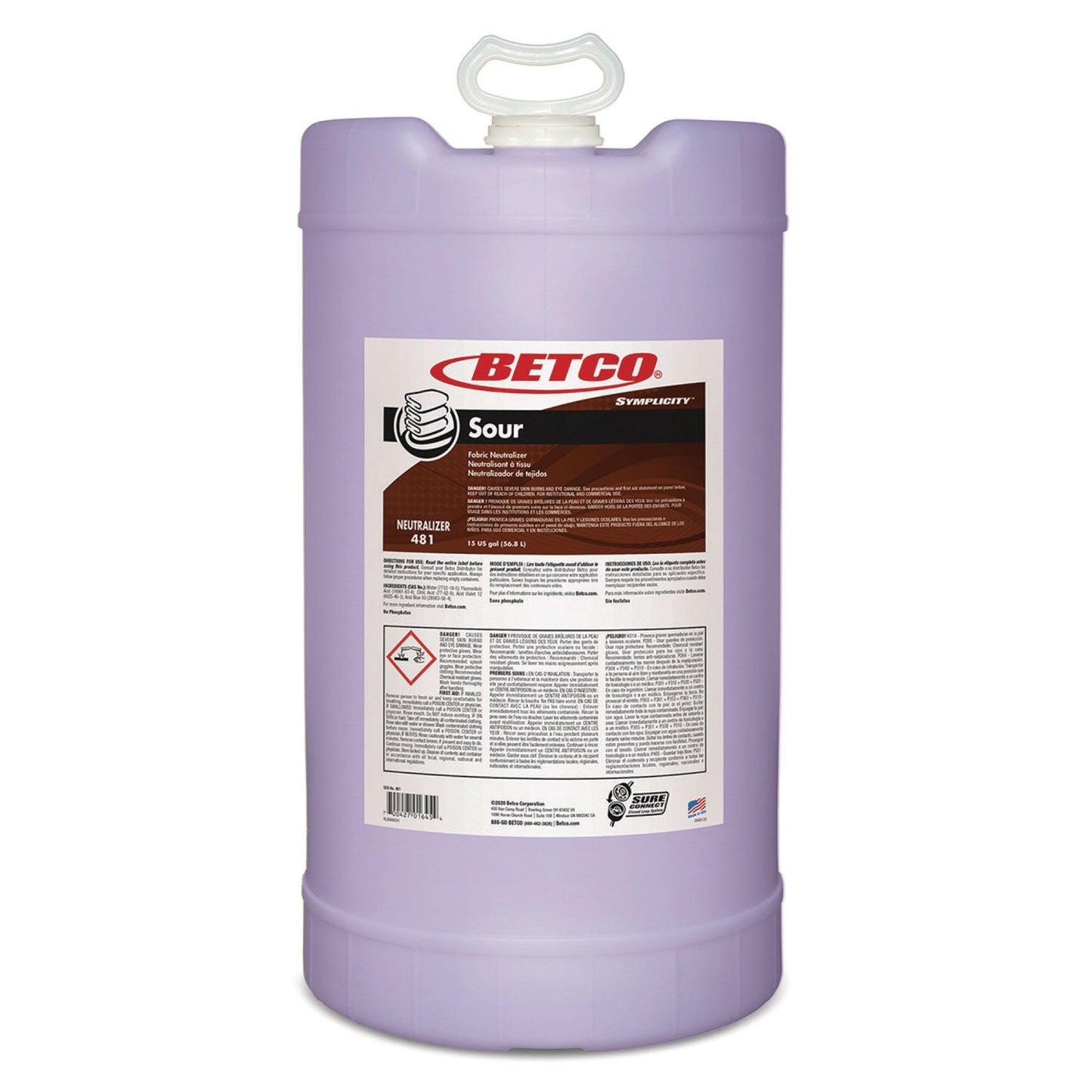 Betco Symplicity Sour Fabric Neutralizer, 15 gal Drum (BET4817700)
