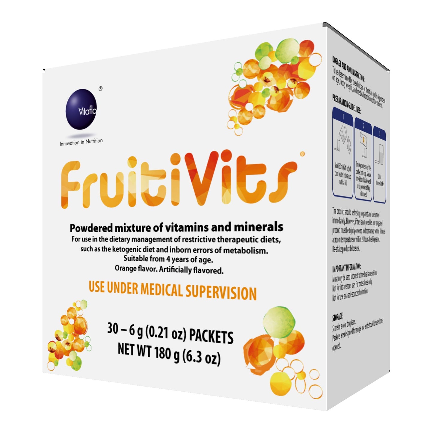 FruitiVits® Oral Supplement Orange Flavor Powder 6 Gram Individual Packet (1160123_EA)
