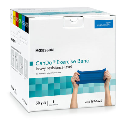 McKesson CanDo® Exercise Resistance Band Blue 5 Inch X 50 Yard Heavy Resistance (1199539_EA)