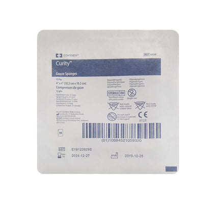 Curity™ Gauze Sponge 4 X 4 Inch 12-Ply Sterile 10 per Tray (401593_TR)