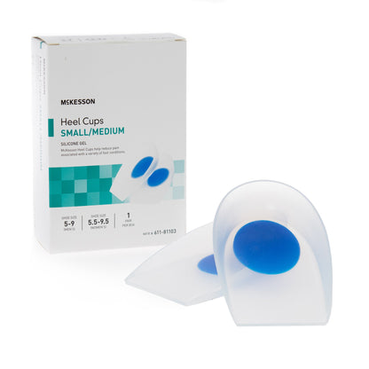 McKesson Heel Cup U-Shaped Silicone Female 5-1/2 to 9-1/2 / Male 5 to 9 Blue / Clear (1132300_PR)