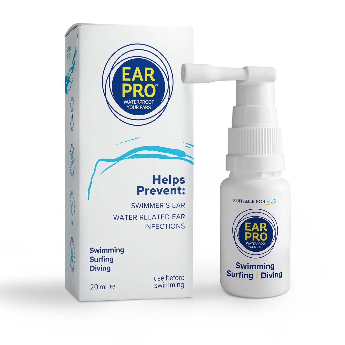 Ear Pro® Ear Waterproof Spray 20 mL Liquid Medical Grade Mineral Oil / High Grade Organic Oregano Oil (1214046_EA)