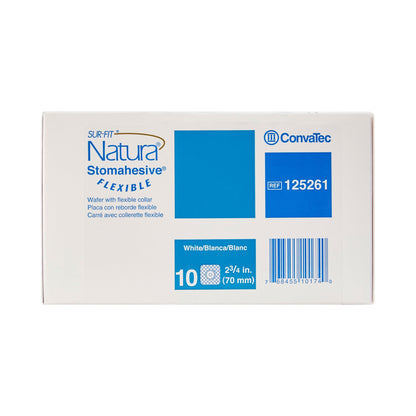 Sur-Fit Natura® Ostomy Barrier Trim to Fit, Standard Wear Stomahesive® Adhesive 70 mm Flange System Hydrocolloid 1-7/8 to 2-1/2 Inch Opening 5 X 5 Inch (325408_EA)