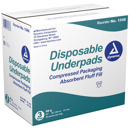 Dynarex® Disposable Underpad 23 X 36 Inch Fluff Light Absorbency (855411_CS)