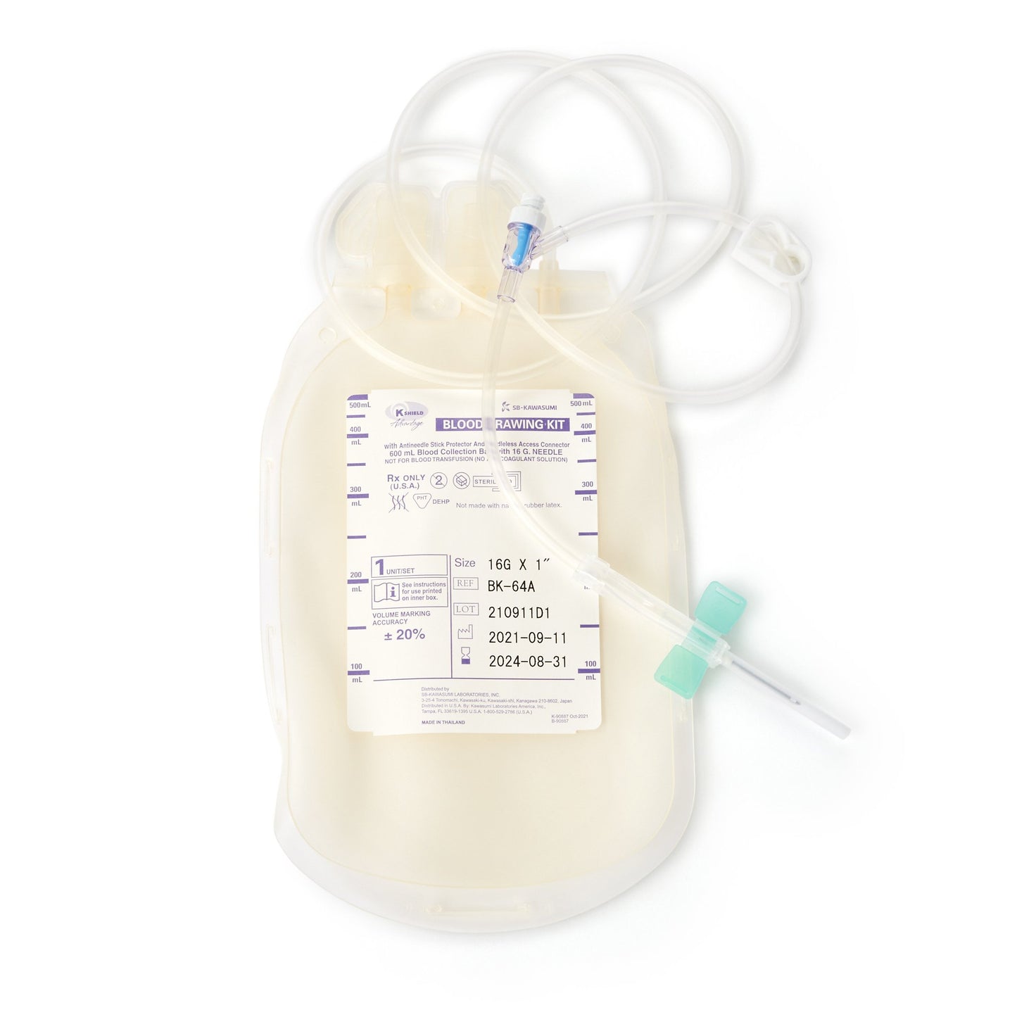 K-Shield® Advantage Blood Draw Kit 600 mL Blood Collection Bag (787909_CS)