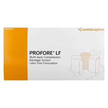 Profore LF 4 Layer Compression Bandage System Multiple Sizes Self-Adherent / Tape Closure Tan / White NonSterile Standard Compression (433106_CS)