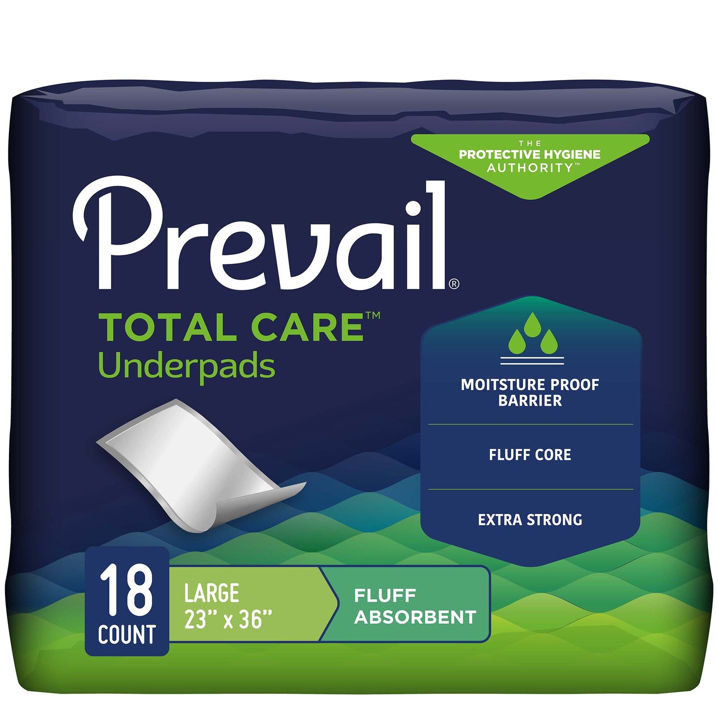 Prevail® Total Care™ Disposable Underpad 23 X 36 Inch Fluff Light Absorbency (572725_CS)