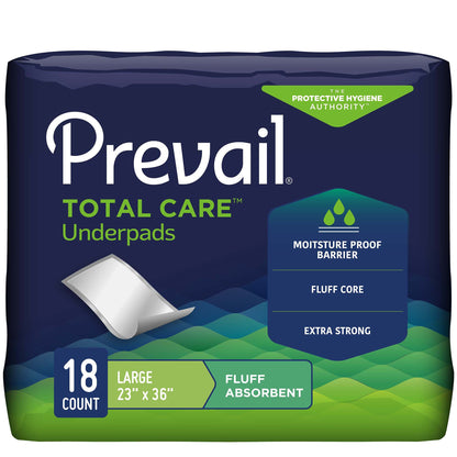 Prevail® Total Care™ Disposable Underpad 23 X 36 Inch Fluff Light Absorbency (572725_CS)