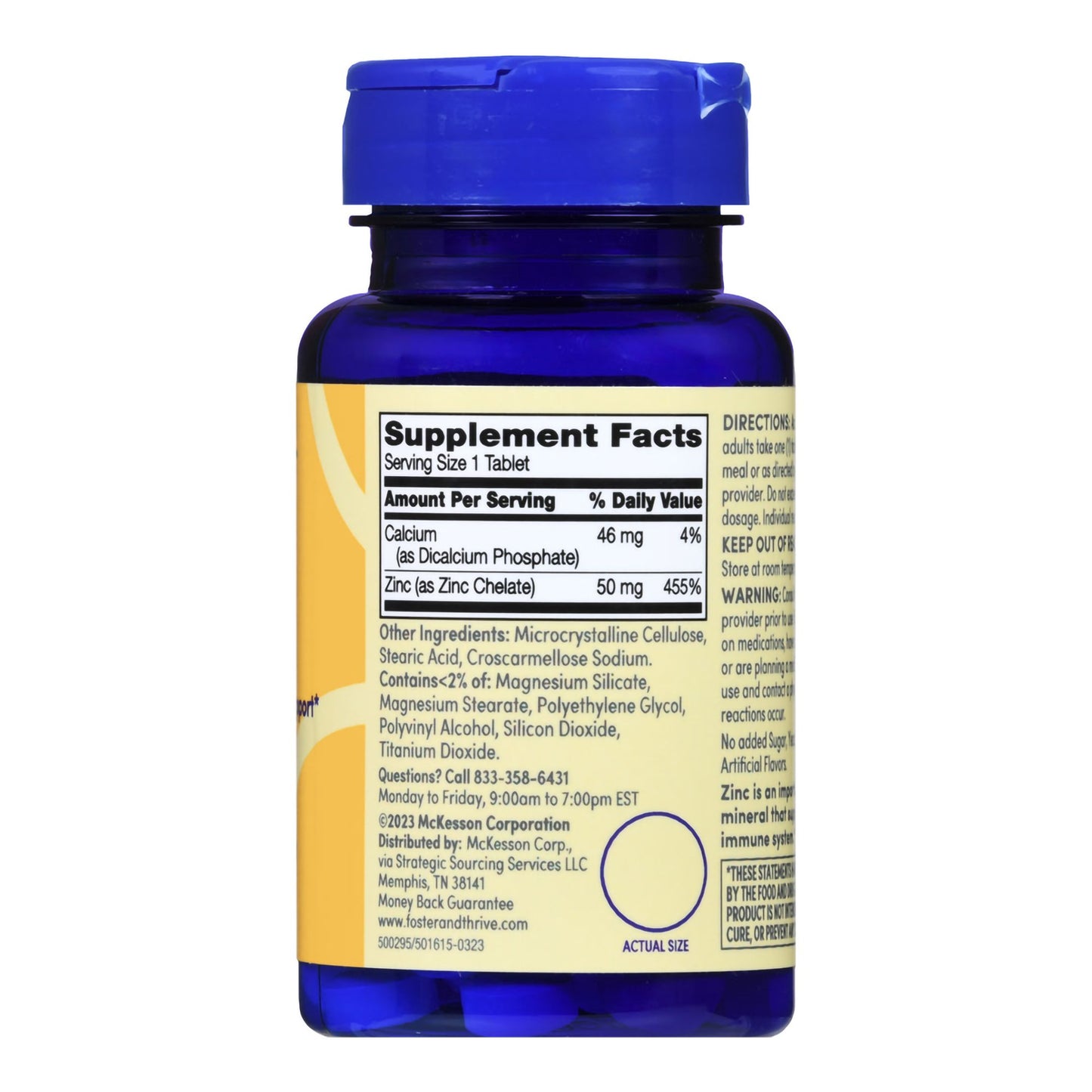 Foster & Thrive™ Mineral Supplement Zinc Gluconate 50 mg Strength Tablet 100 per Bottle Unflavored (1238894_BT)