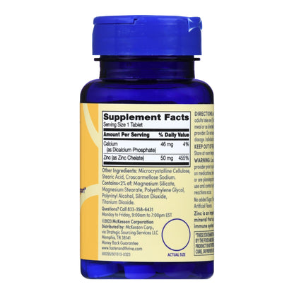 Foster & Thrive™ Mineral Supplement Zinc Gluconate 50 mg Strength Tablet 100 per Bottle Unflavored (1238894_BT)