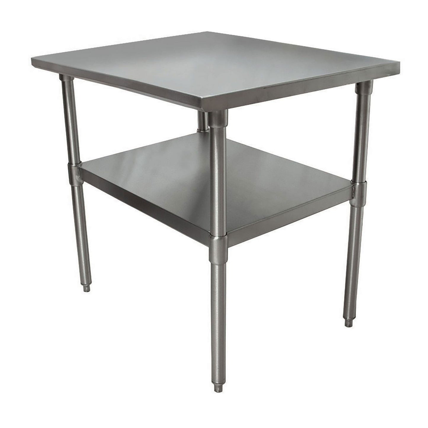 BK Resources Stainless Steel Flat Top Work Tables, 24w x 24d x 36h, Silver, 2/Pallet (BKE2VT2424)