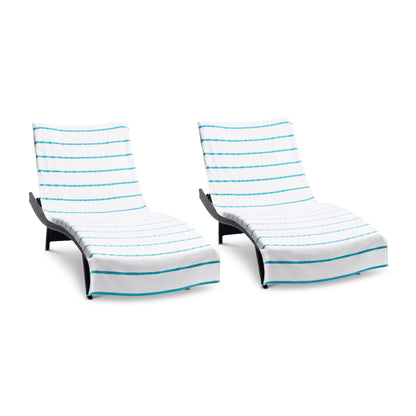 Arkwright Home Las Rayas Chaise Cover 30x85 Blue (2/Pack) (PNP-CC-HS3085BL-2PK)