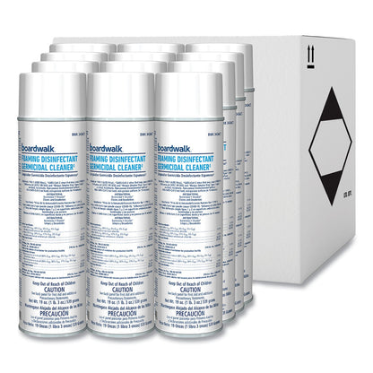Boardwalk® Foaming Disinfectant Germicidal Cleaner, Flowery Scent, 19 oz Aerosol Can, 12/Carton (BWK343ACT)