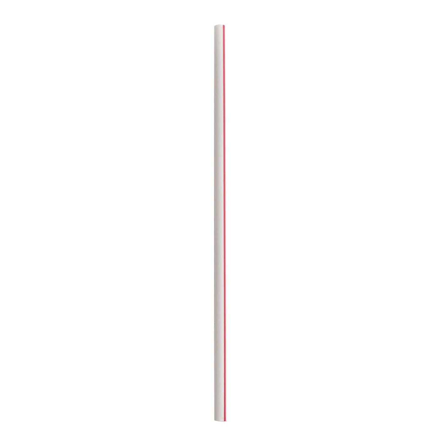 Boardwalk Jumbo Straws, 7.75", Polypropylene, Red/White Striped, 12,500/Carton (BWKJSTUW775RW)