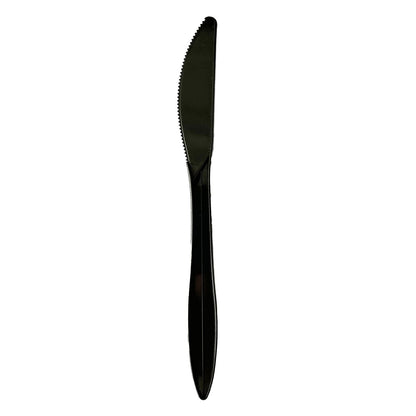 Boardwalk Mediumweight Polypropylene Cutlery, Knife, Black, 1,000/Carton (BWKKNIFEBLPP)