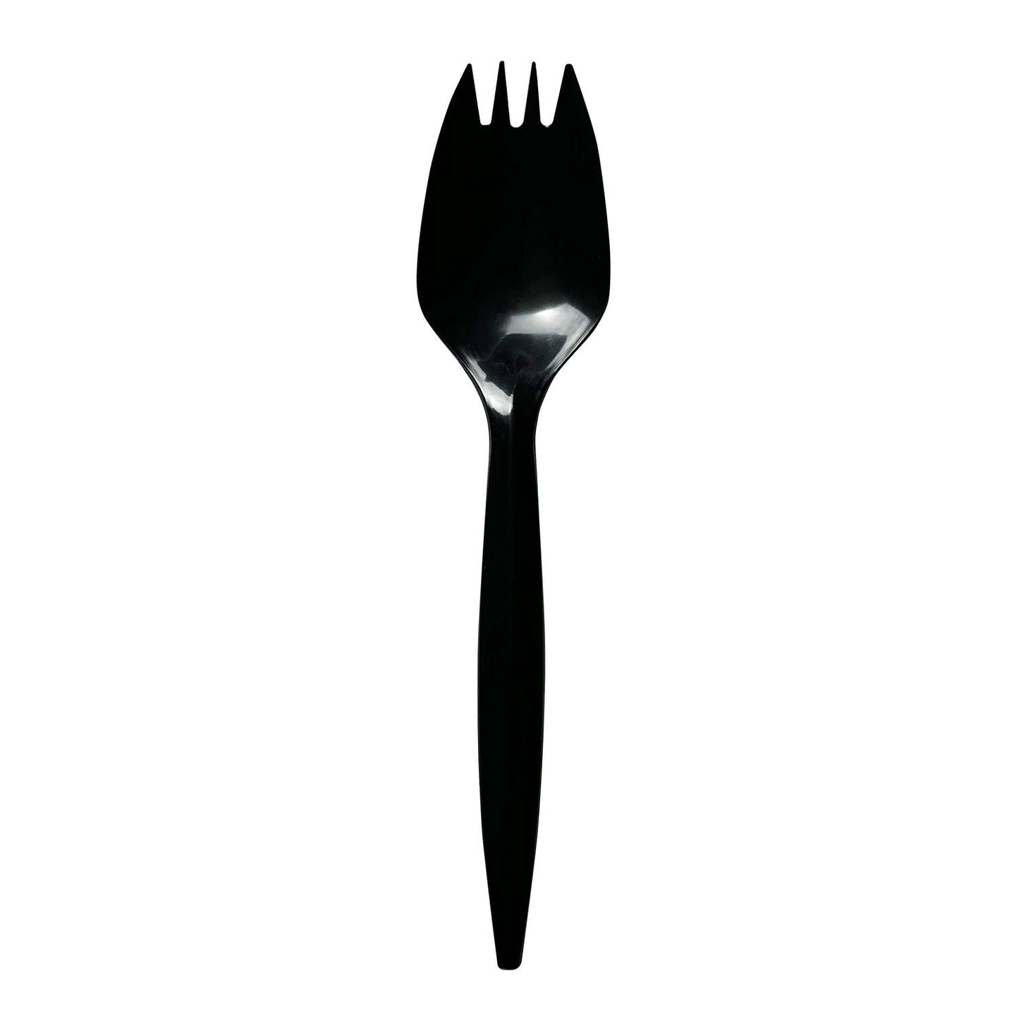 Boardwalk Mediumweight Polypropylene Cutlery, Spork, Black, 1,000/Carton (BWKSPORKBLPP)