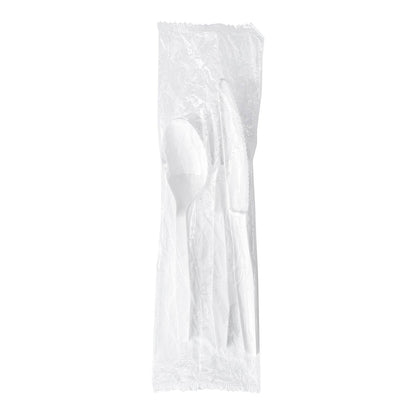 Boardwalk Three-Piece Cutlery Kit, Fork/Knife/Teaspoon, Polystyrene, White, 250/Carton (BWK3KITHVYWH)