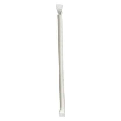 Boardwalk Wrapped Jumbo Paper Straws, 7.75", Paper, White, 1,280/Carton (BWKPPRSTRWIW)