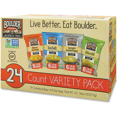 Boulder Canyon Potato Chip Variety Pack, 1.5oz. Bags, 24/CT (BRCPBR12283)