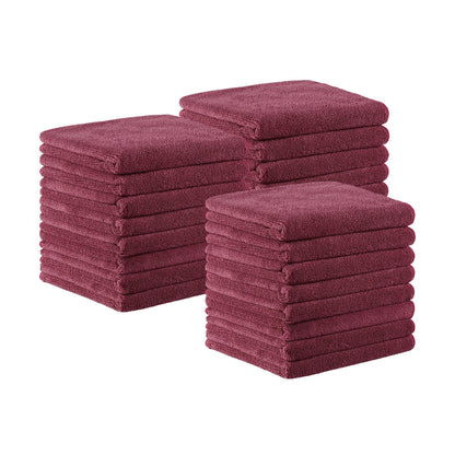 Arkwright Home Bck2U Terry Mircofiber Salon Towel 16x27 Burgundy (24/Pack) (PNP915109BU)