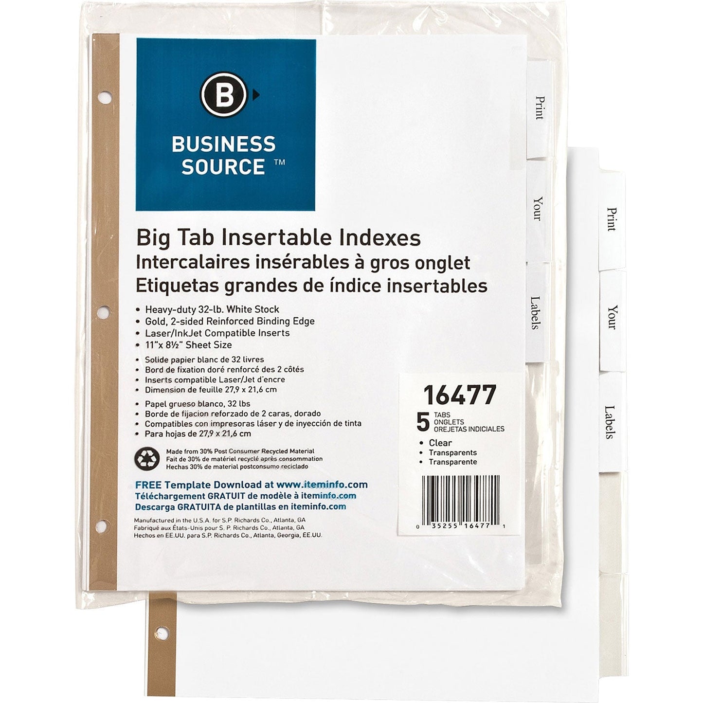 business-source-5-tab-index-tabs-white-bsn16477_1
