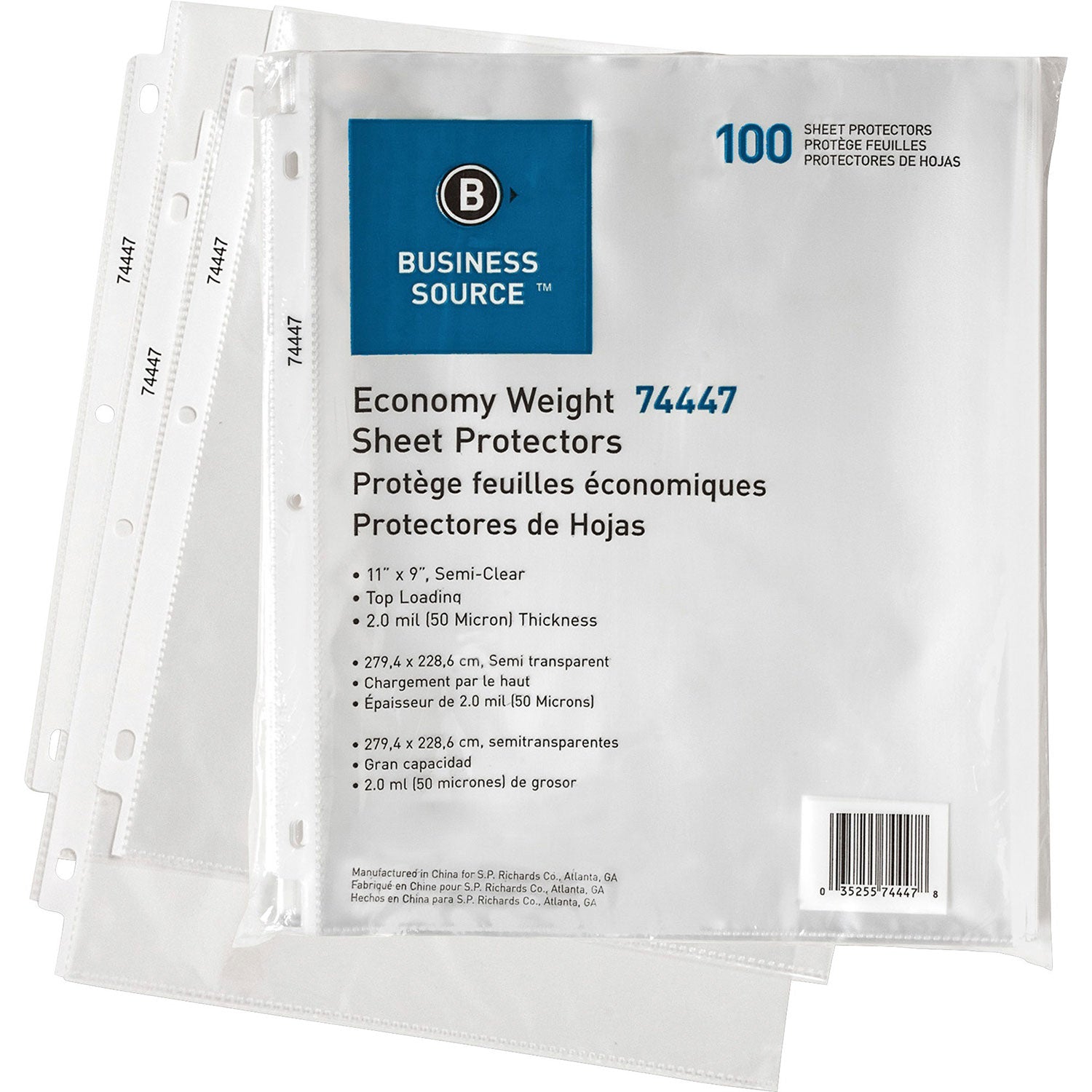 business-source-top-loading-sheet-protector-clear-bsn74447_1
