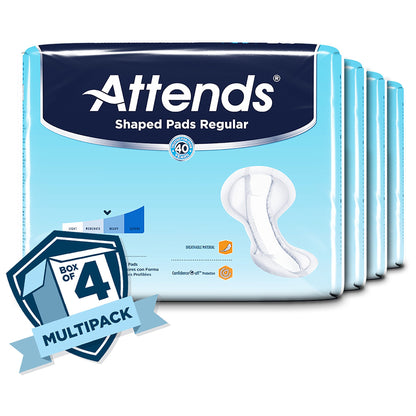 Attends® Shaped Pads Regular Bladder Control Pad 12 X 25.2 Inch Heavy Absorbency Polymer Core One Size Fits Most (1186541_CS)