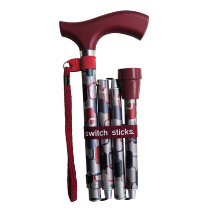 Switch Sticks® Folding Cane Aluminum 32 to 37 Inch Height Berlin Print (1237853_EA)