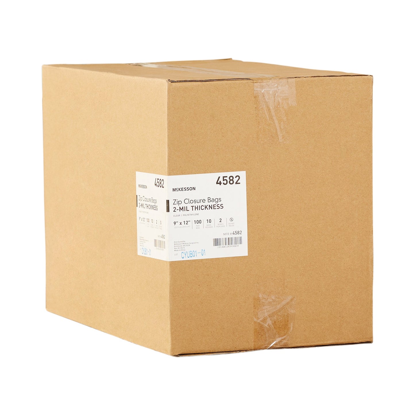 McKesson Reclosable Bag 9 X 12 Inch Polyethylene Clear Zipper Closure (911644_BX)