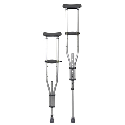 McKesson Underarm Crutches Youth / Adult / Tall Adult 4 Foot 6 Inch to 6 Foot 6 Inch User Height Aluminum Frame 300 lbs. Weight Capacity (1095263_CS)