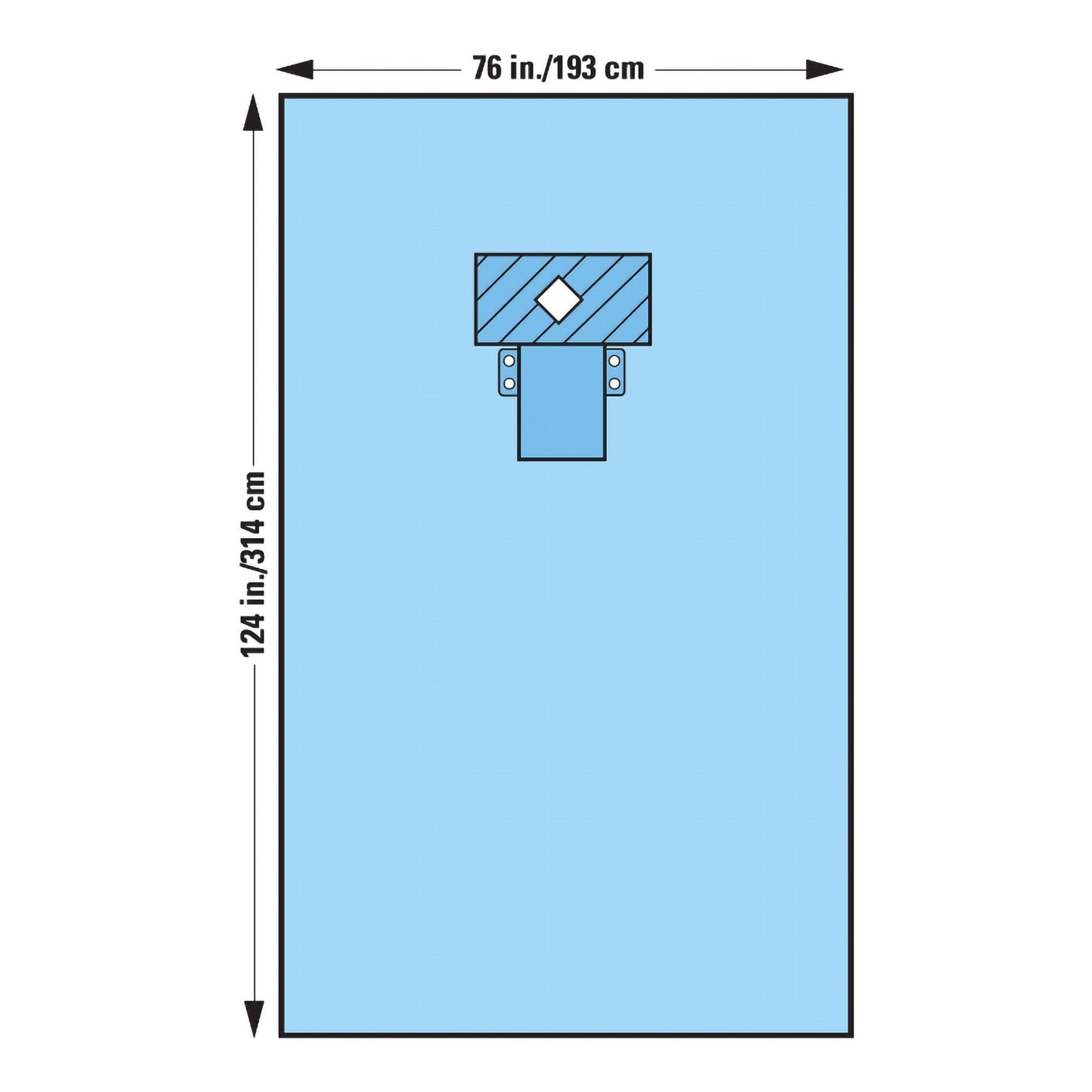 O&M Halyard Inc EENT Drape Thyroid Drape 76 W X 124 L Inch Sterile (299097_EA)