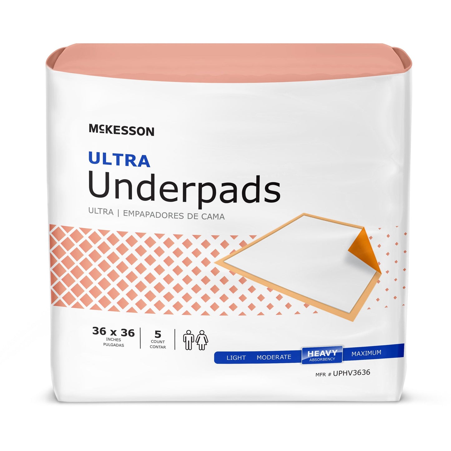 McKesson Ultra Disposable Underpad 36 X 36 Inch Fluff / Polymer Heavy Absorbency (724038_CS)