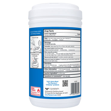 The Pharma-C Company® Antiseptic Skin Wipe Isopropyl Alcohol Towelette Canister (1250441_CT)