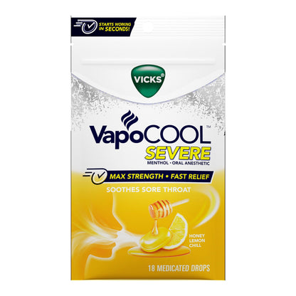 Vicks® VapoCOOL™ Sore Throat Relief Drop 18 per Bag (1229280_BG)
