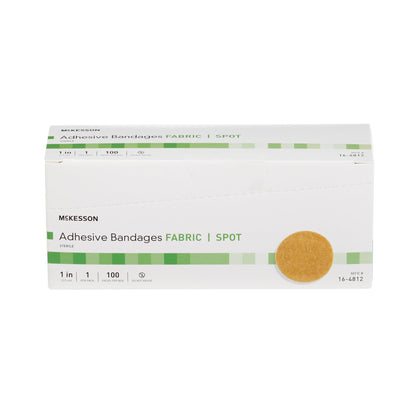 McKesson Adhesive Spot Bandage 1 Inch Fabric Round Tan Sterile (466870_BX)