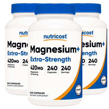 nutricost® Dietary Supplement Magnesium + XS 420 mg Strength Capsule 240 Per Bottle (1270258_BT)