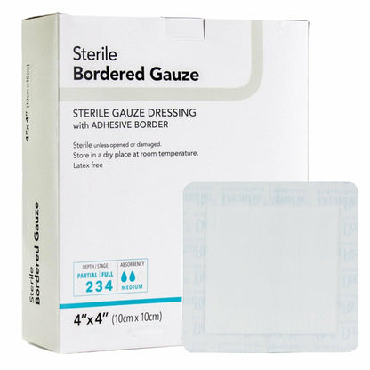 DermaRite® Bordered Gauze Island Dressing 4 X 4 Inch Square NonSterile (583281_EA)