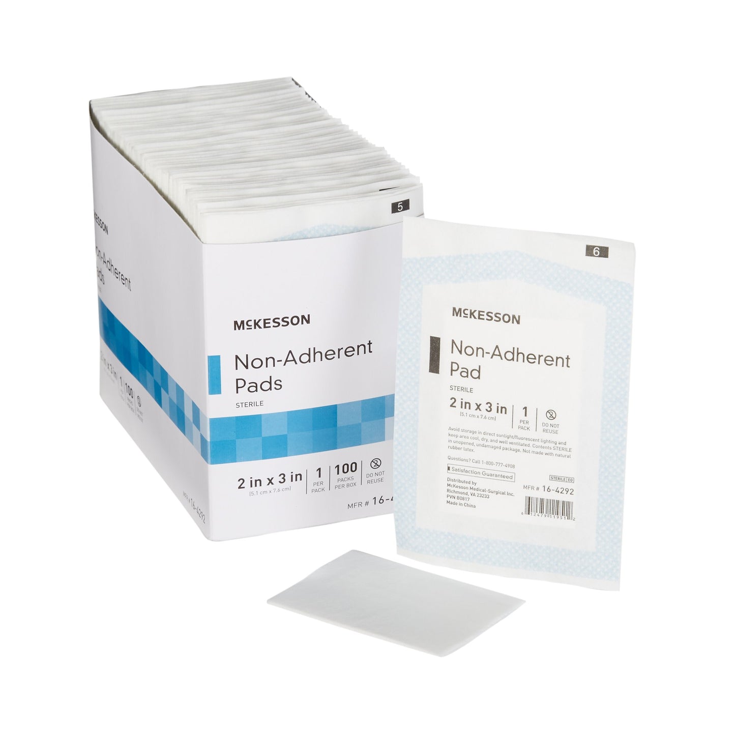 McKesson Non-Adherent Dressing 2 X 3 Inch Sterile 100 per Pack (373768_EA)