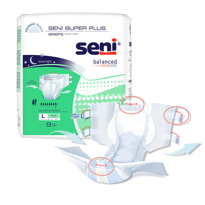 Seni® Super Plus Unisex Adult Incontinence Brief Large Disposable Heavy Absorbency (1163824_PK)