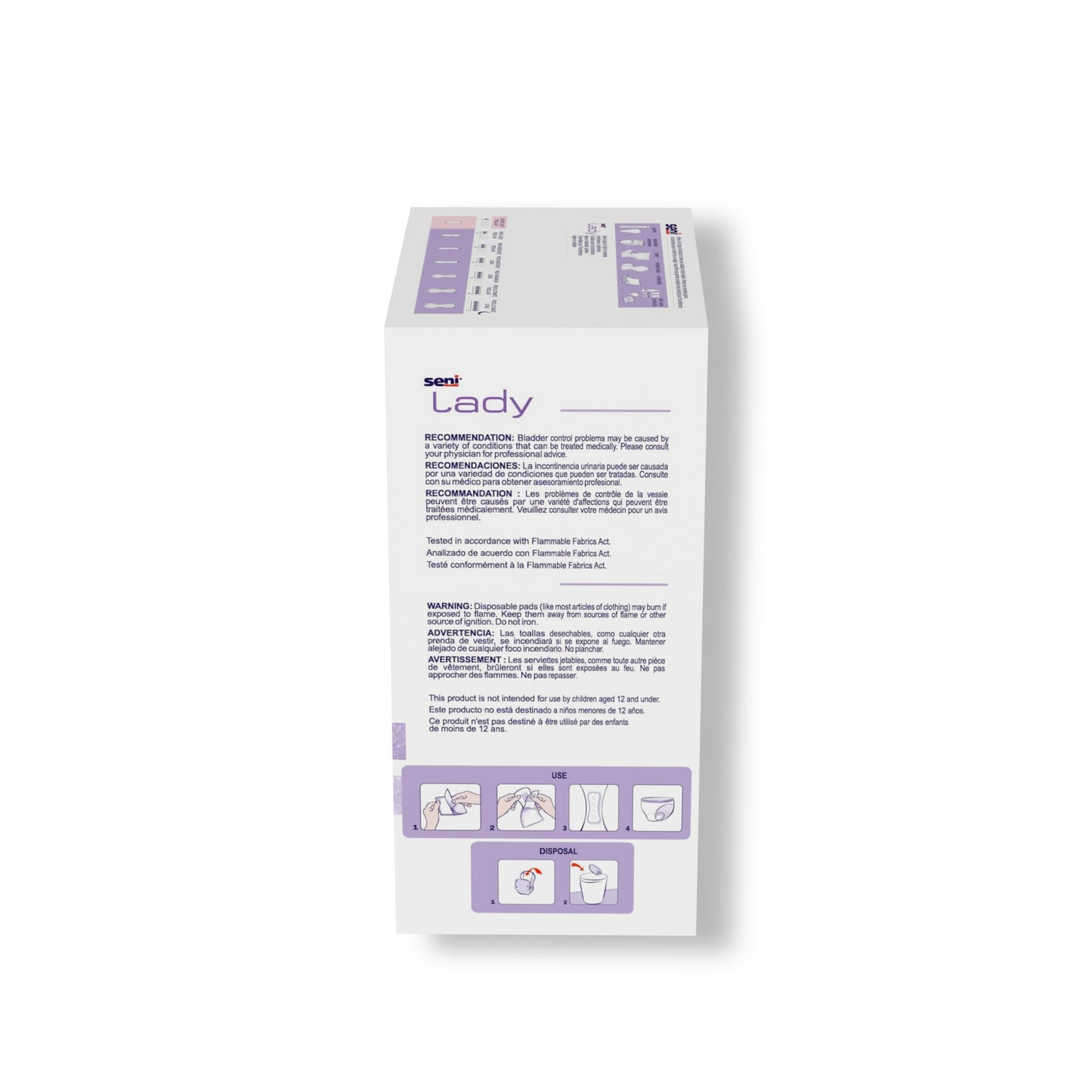 Seni® Lady Light Bladder Control Pad 7.3 Inch Length Light Absorbency Super Absorbent Core One Size Fits Most (1222533_PK)